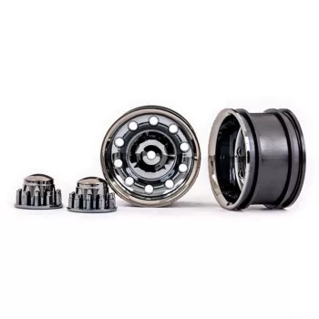   Big Rig 2.2 fekete-króm felnik hátsó dísztárcsákkal (TRAXXAS TRX-6 URH)