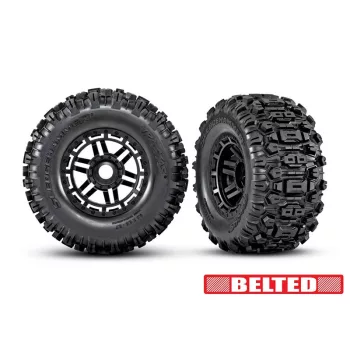   Sledgehammer BELTED gumiabroncsok felniken, fekete, 17 mm (2) TRAXXAS Maxx (TSM minősítésű)