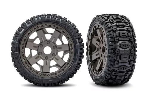 Sledgehammer BELTED gumiabroncsok 3.0 szürke felniken (2) TRAXXAS 1/8 Buggy, Jato 4x4