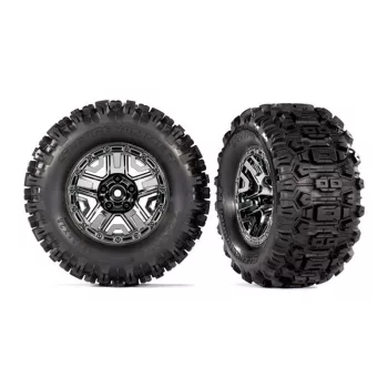   Sledgehammer gumiabroncsok 2.8-as felniken, fekete-króm (2) TRAXXAS Hoss 4x4 (TSM besorolású)