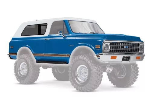 1972-es Chevrolet Blazer karosszéria, kék, TRAXXAS TRX-4 kiegészítőkkel