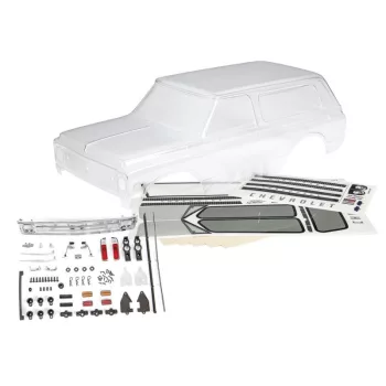   Chevrolet Blazer karosszéria 1969-1970 átlátszó, TRAXXAS TRX-4 kiegészítőkkel