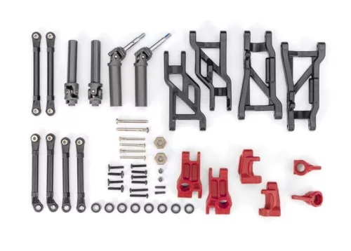 Kardántengelyek és felfüggesztés készlet HD piros TRAXXAS 2WD Slash, Raptor