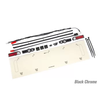   LED lámpa szett apró alkatrészekkel, fekete-króm, TRAXXAS Drag Slash-hez