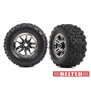   Sledgehammer BELTED gumiabroncs 3.8 felnin, fekete-króm, 17 mm (2) TRAXXAS Sledge