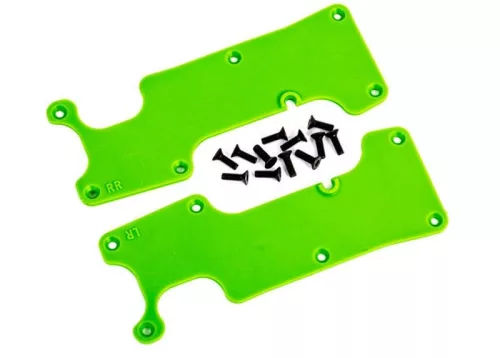 Hátsó lengőkar borítás, zöld, bal/jobb, csavarokkal, TRAXXAS Sledge