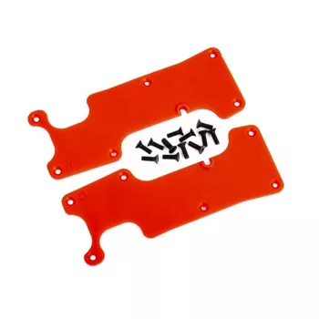   Hátsó lengőkar borítás, piros, bal/jobb, csavarokkal, TRAXXAS Sledge