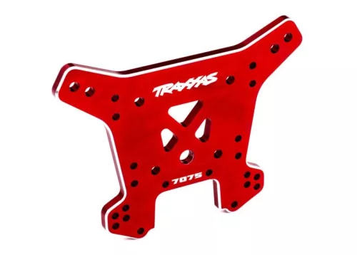 Hátsó lengéscsillapító torony 7075-T6, alumínium, piros, TRAXXAS Sledge-hez