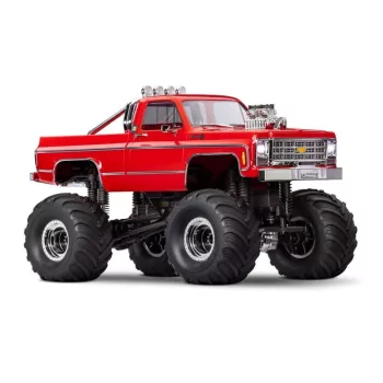   TRAXXAS TRX-4MT Chevy K10 4x4 piros 1/18 Monster Truck RTR, akkumulátorral és USB töltővel