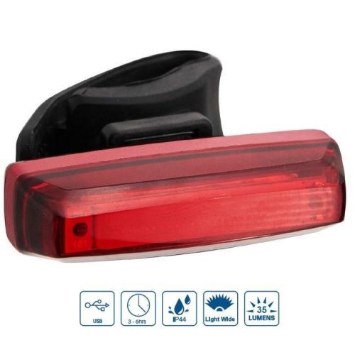 Lámpa hátsó VeloGo USB 35LM (COB) led tölthető